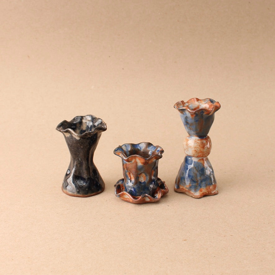 short blue ball candlestick