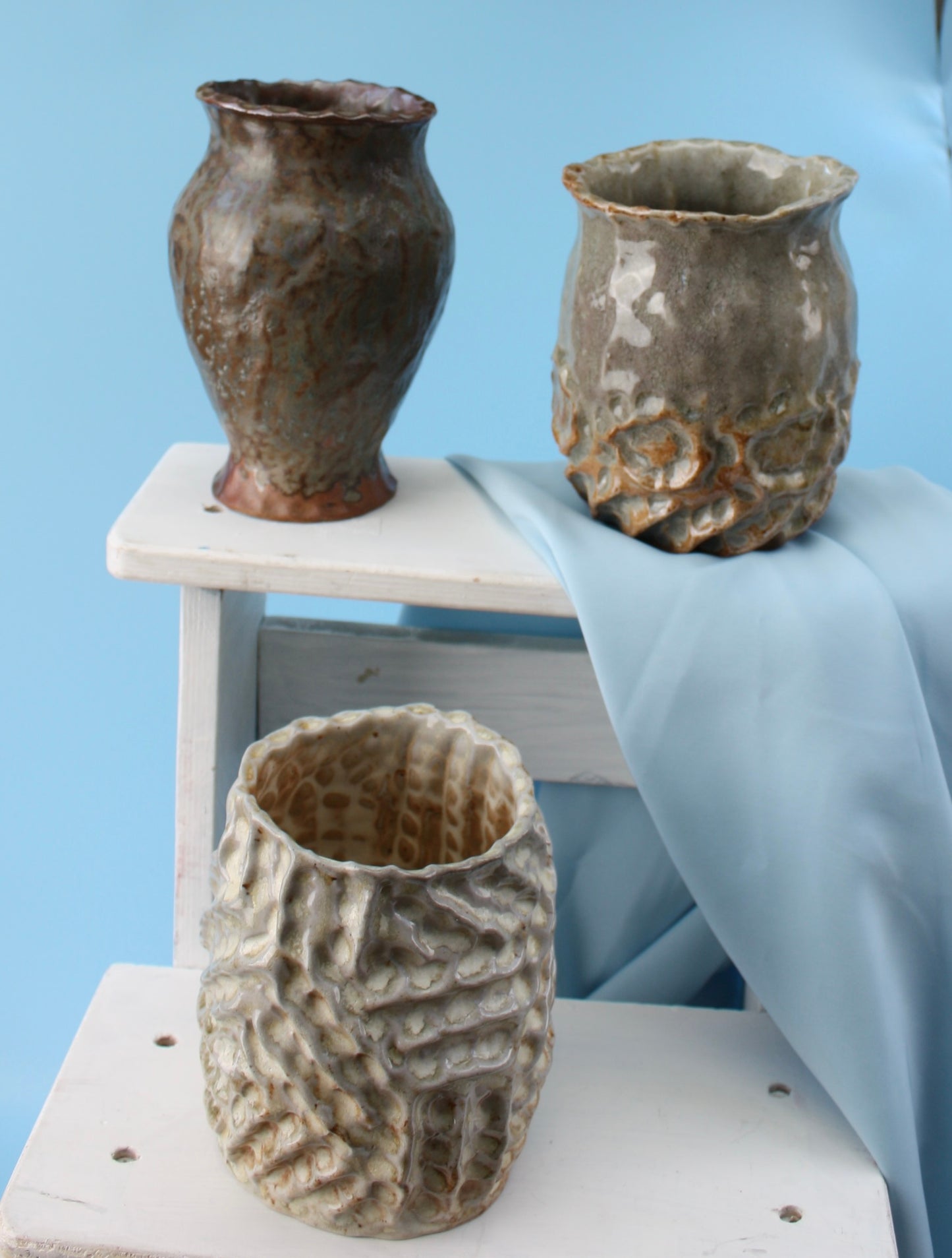 green vase