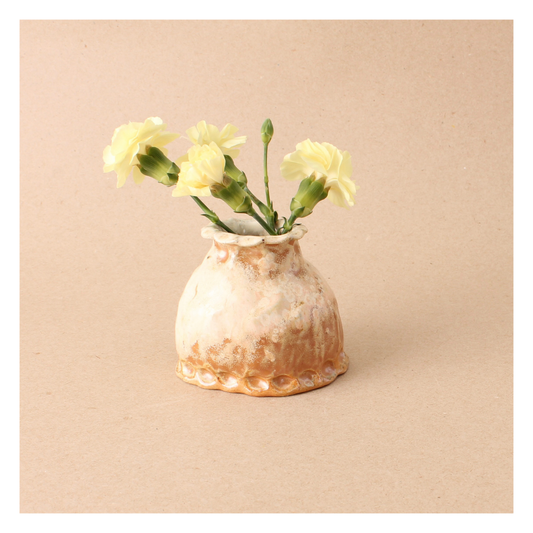 brown crystal woodfired bud vase