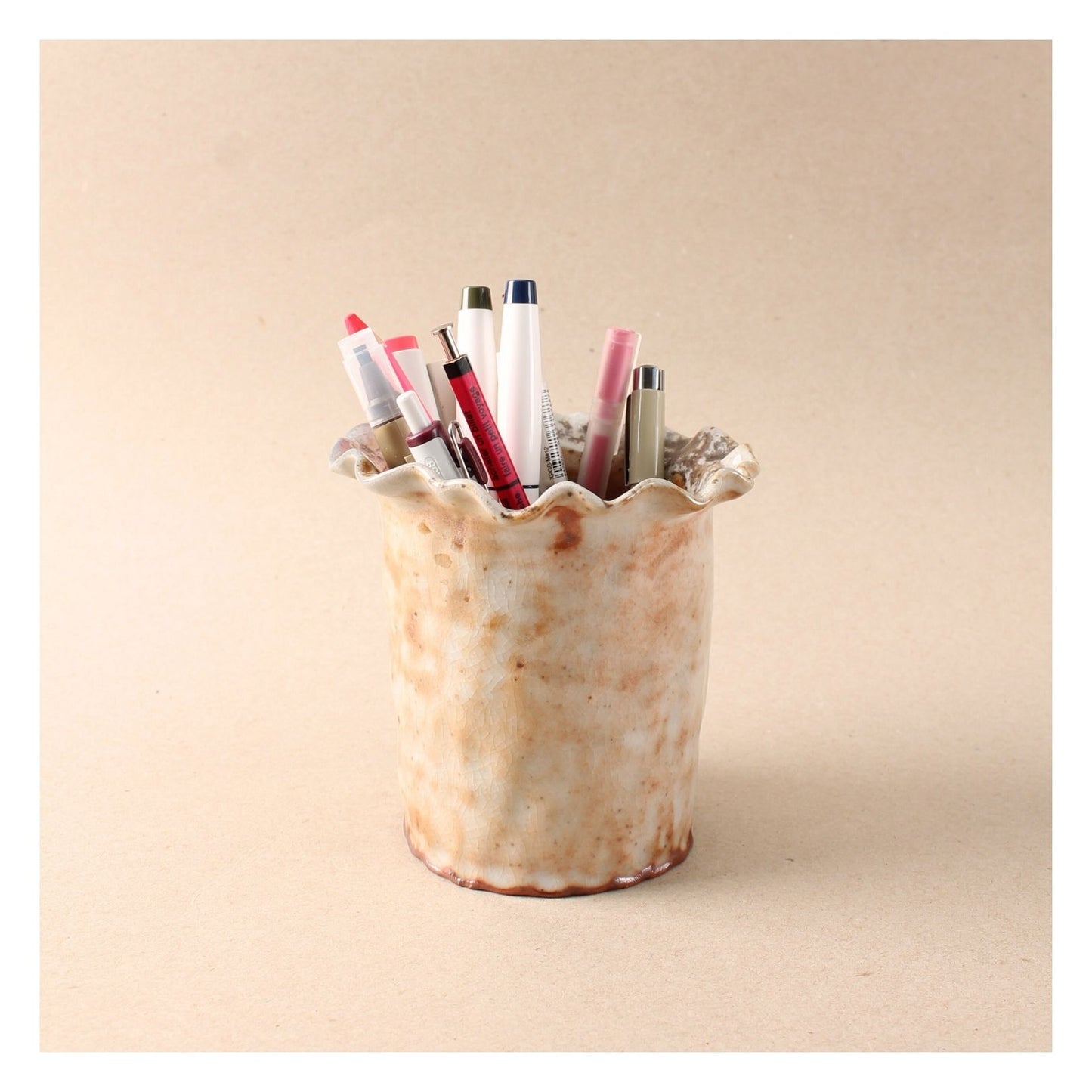brown cylinder vase