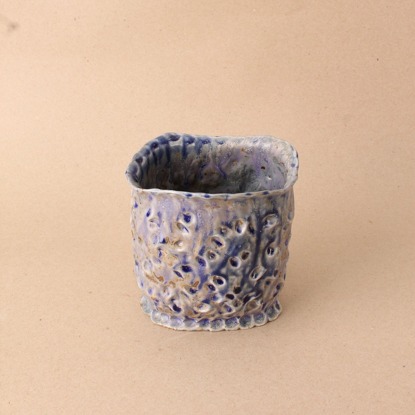 purple wood fired vase