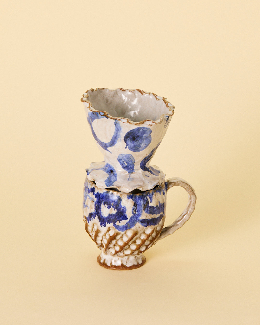 blue swirl pinch mug