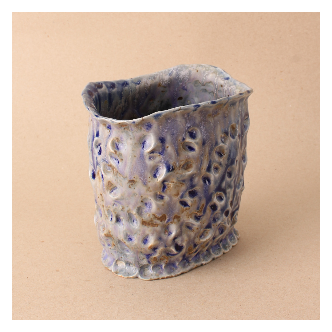 purple wood fired vase