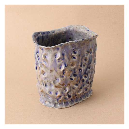 purple wood fired vase