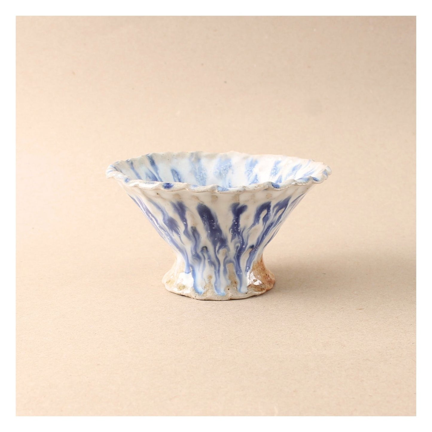cobalt drip woodfired bowl