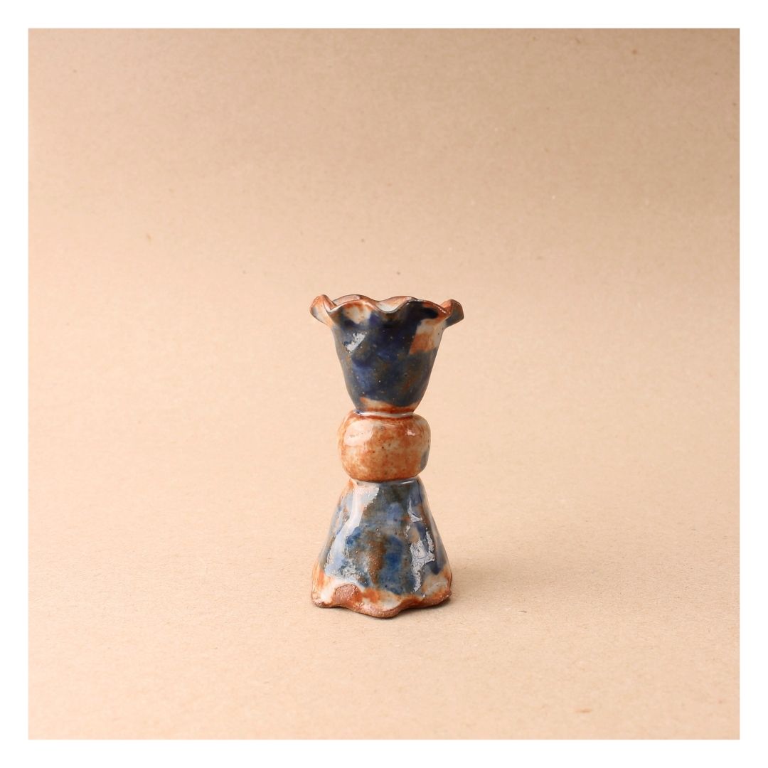 short blue ball candlestick