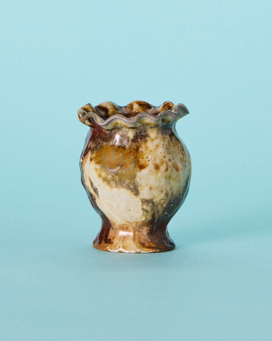 brown marbled bud vase