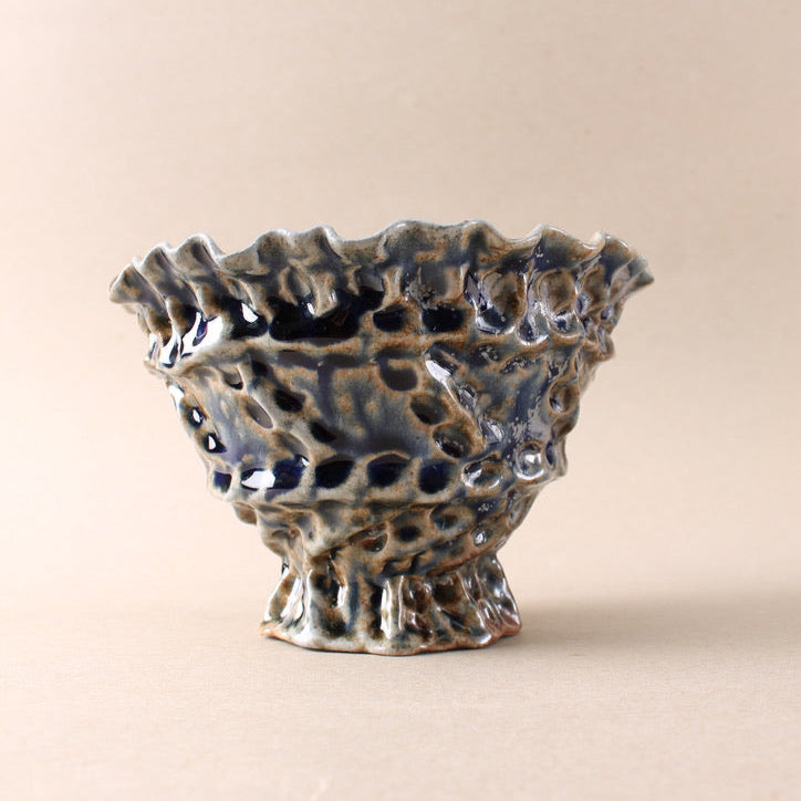 blue woodfired bowl