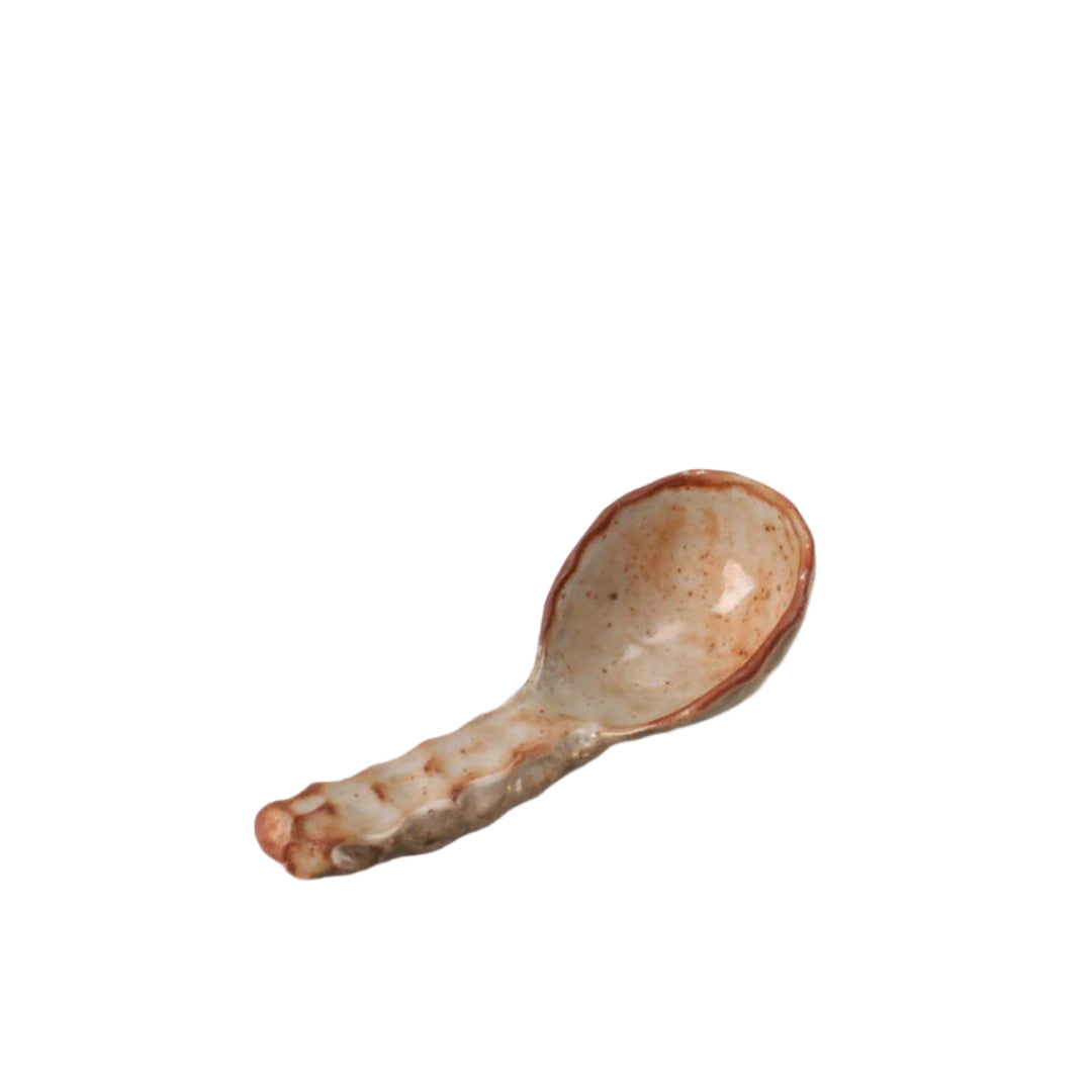 metallic serving spoon