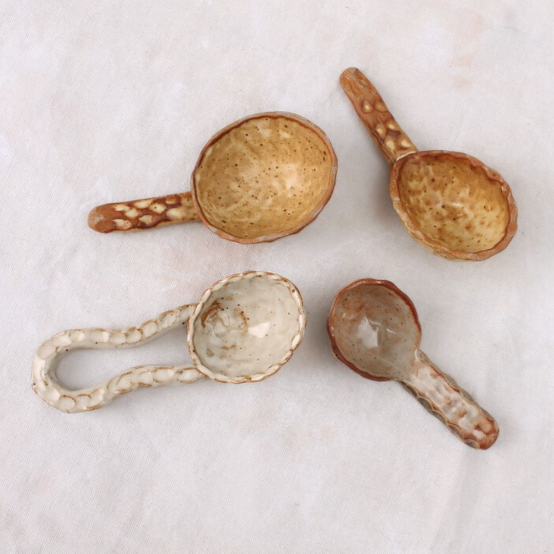 metallic serving spoon