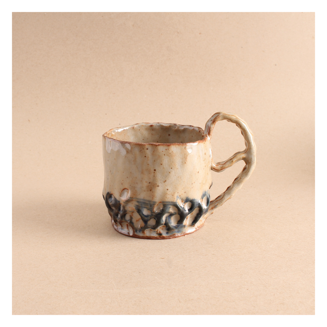 blue pinched loop mug