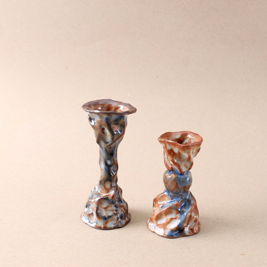 blue candlestick trio