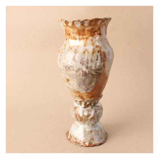 metallic wood fired vase