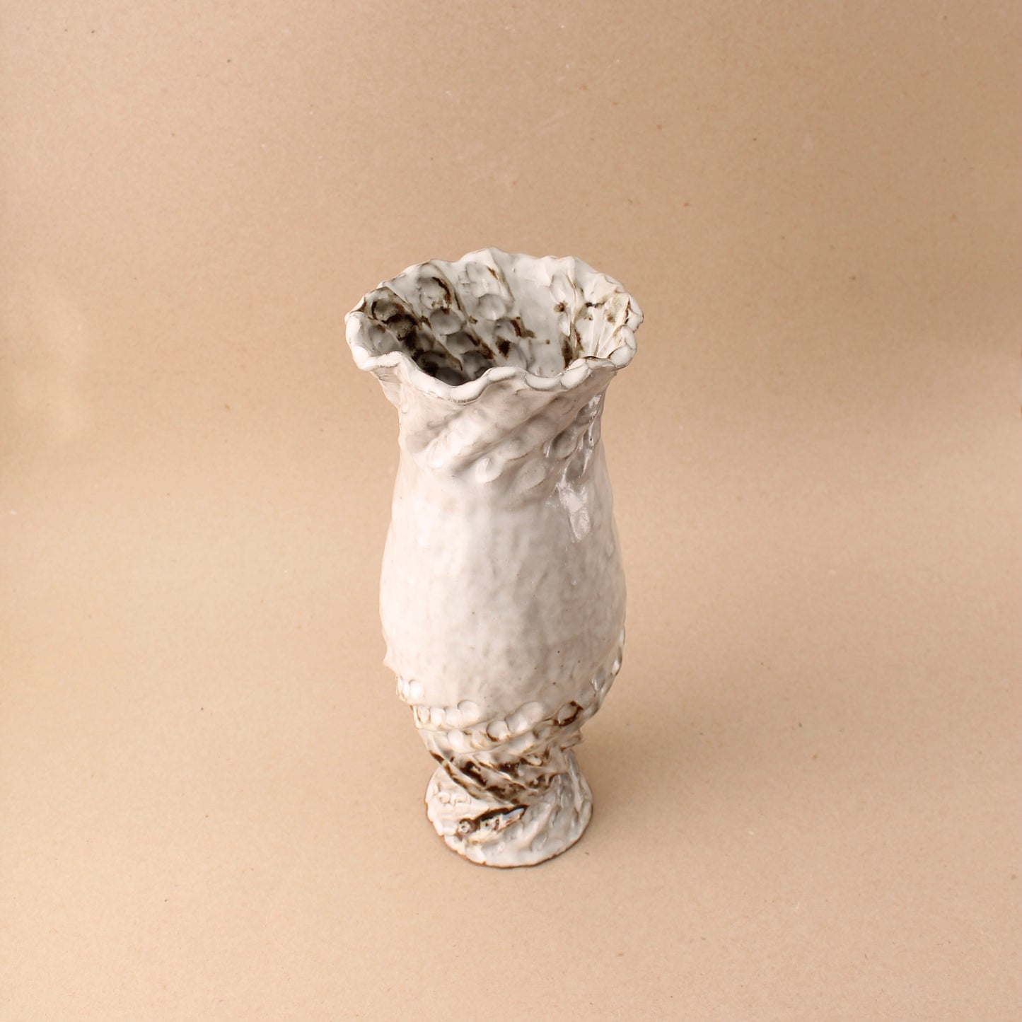 white twist vase
