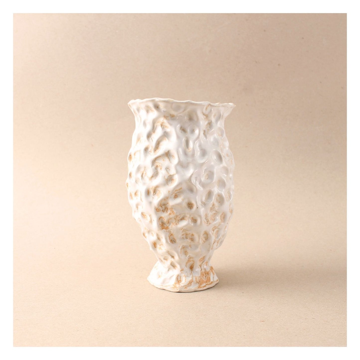 white pinch vase
