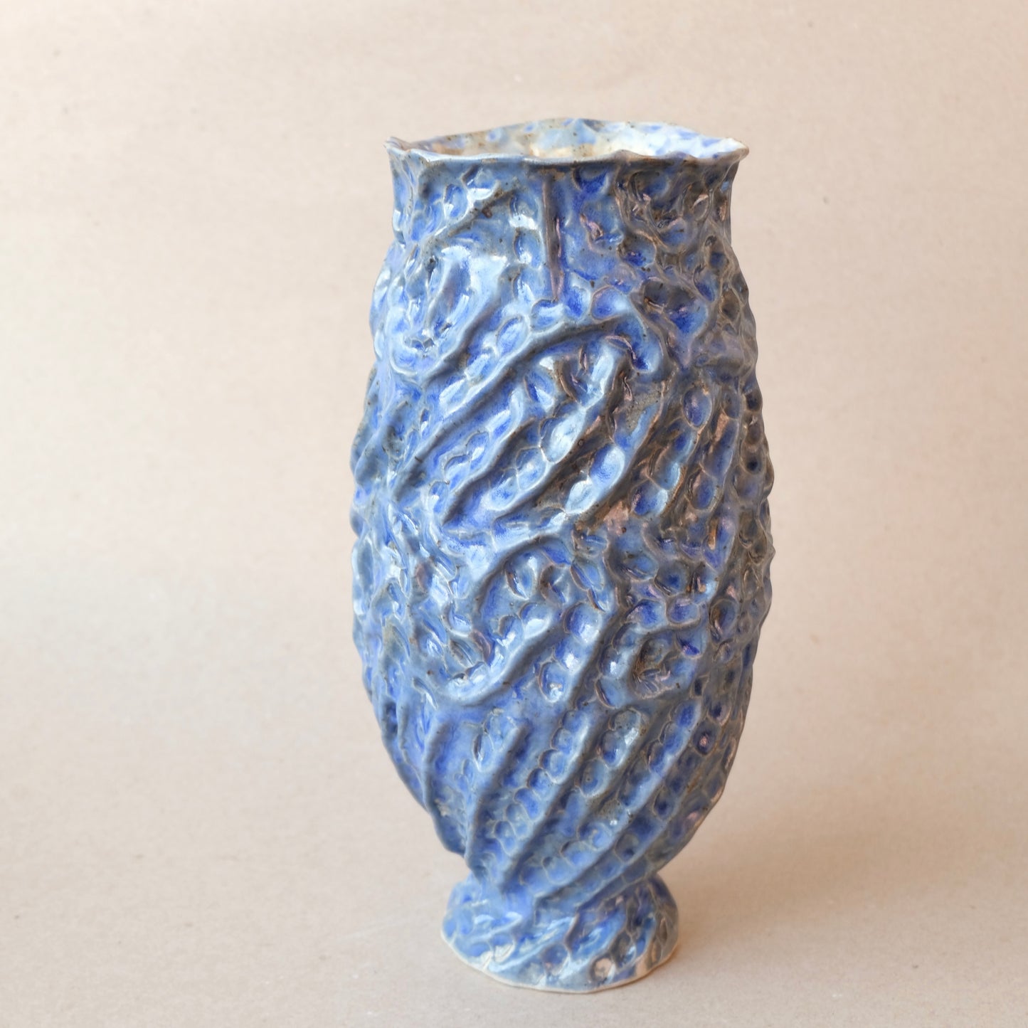 blue swirl vase