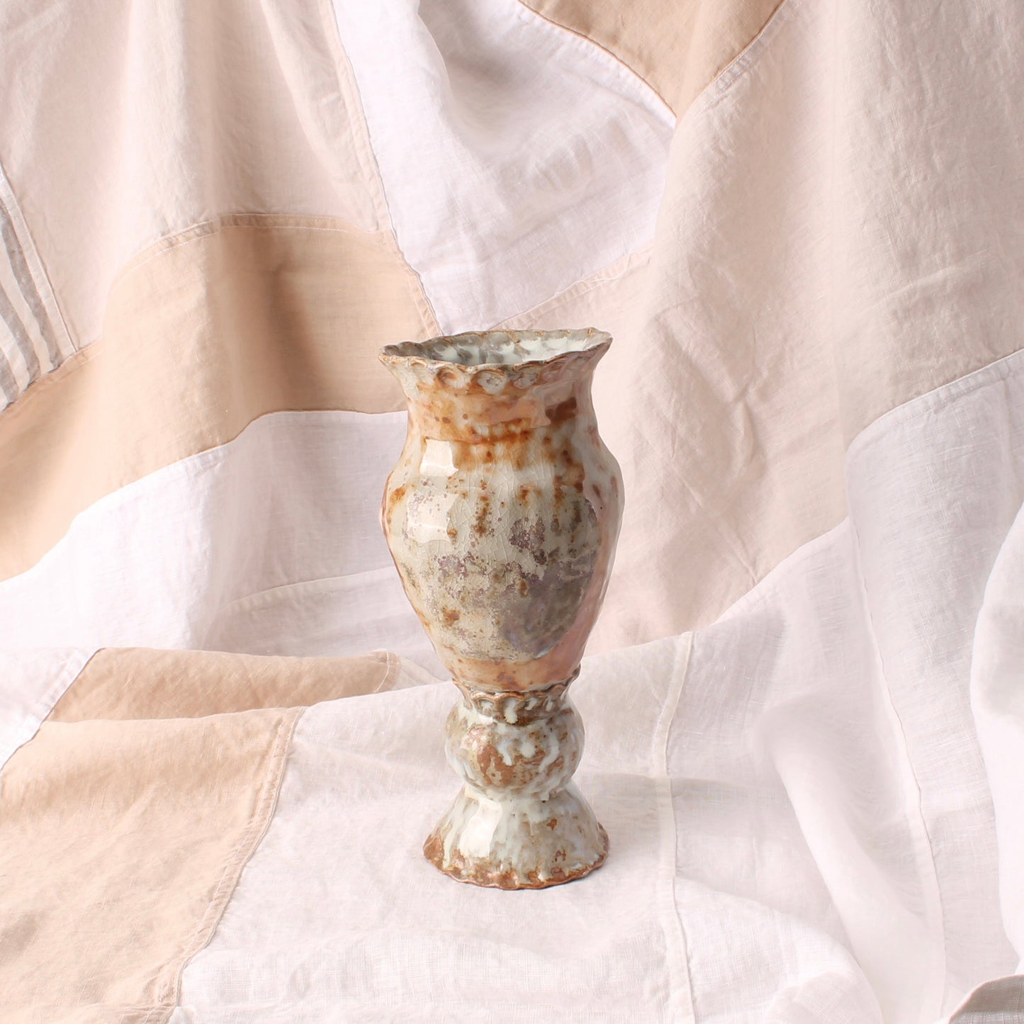 metallic wood fired vase
