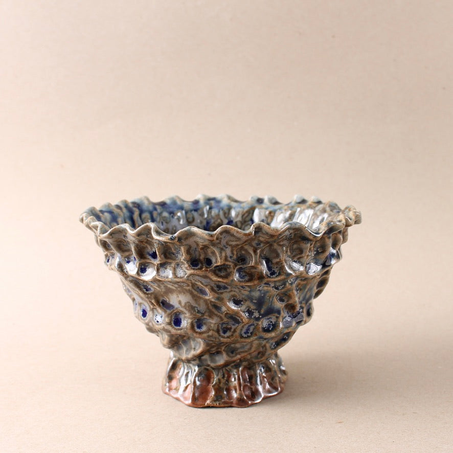 blue woodfired bowl