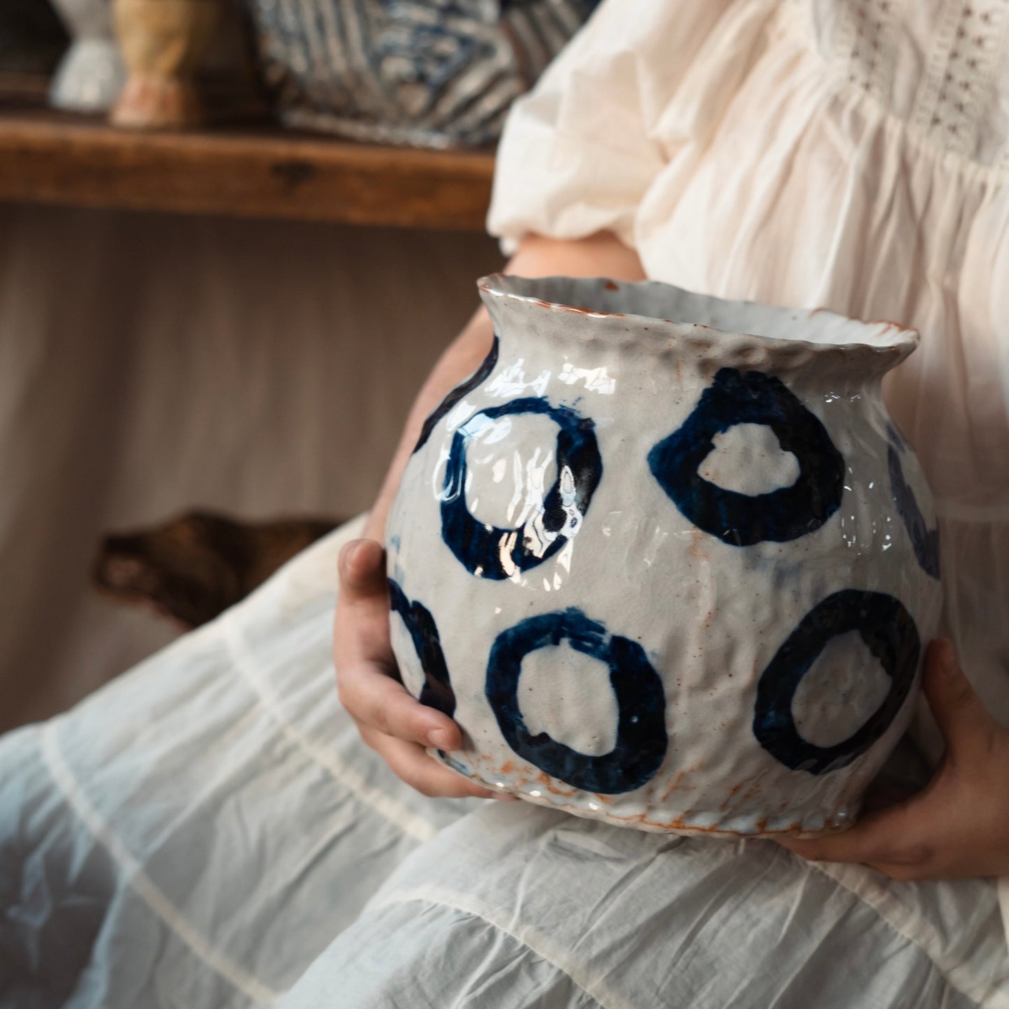 cobalt circle vase