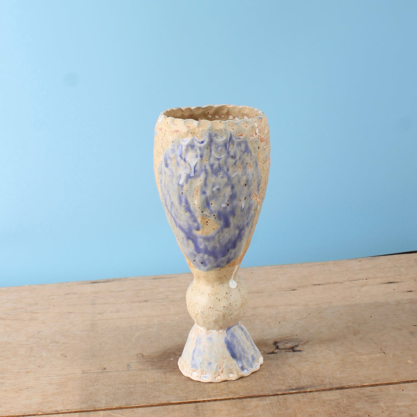 blue swirl vase