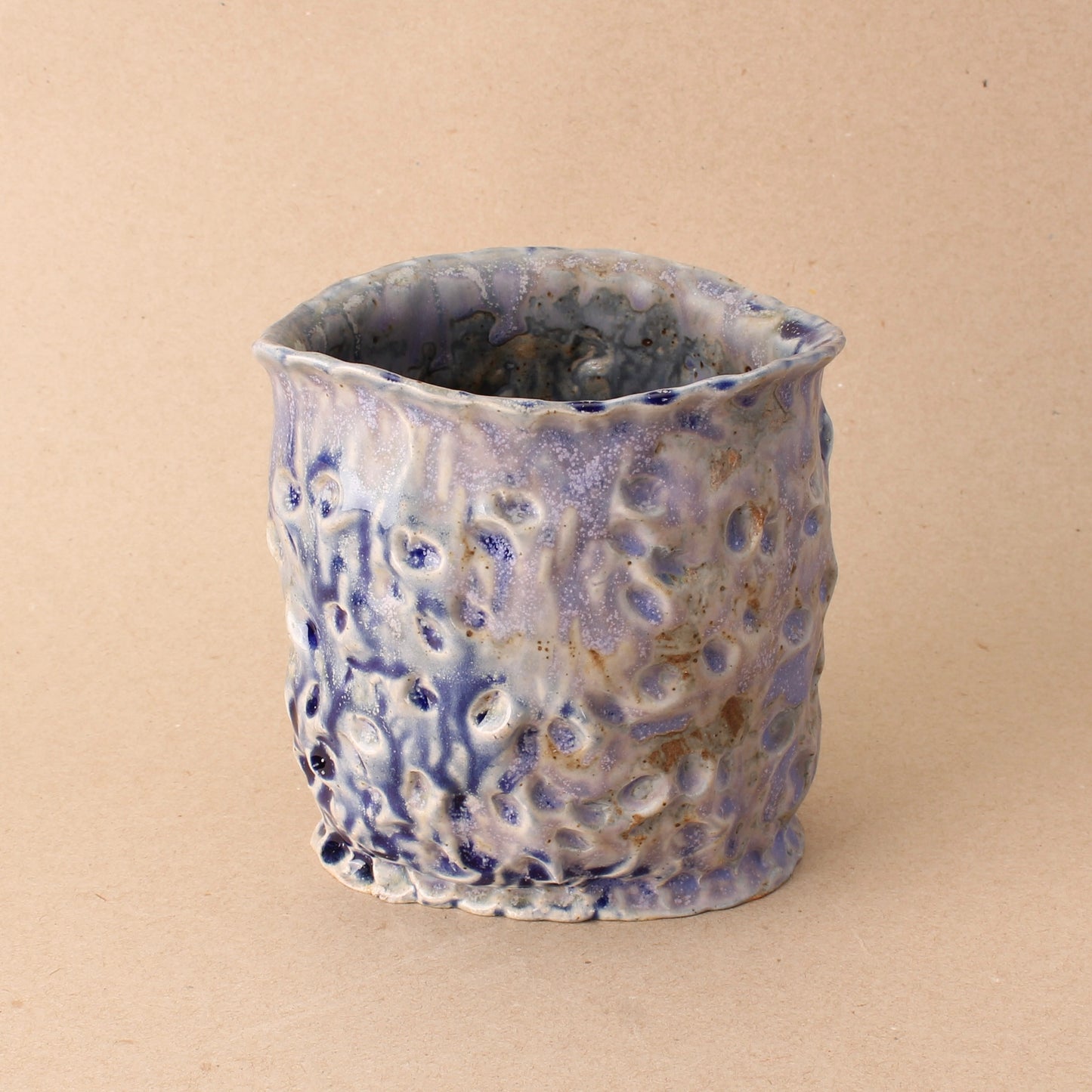 purple wood fired vase