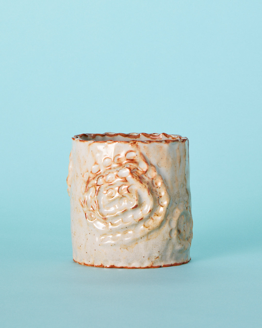 shino swirl cylinder vase