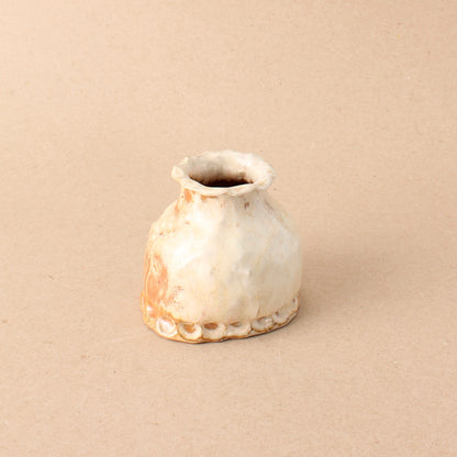 brown crystal woodfired bud vase