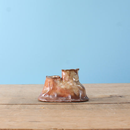 double metallic candle holder