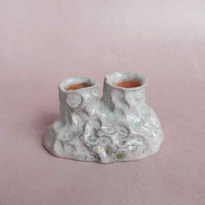 double pinched candle holder