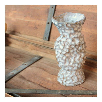 white pinched twist vase