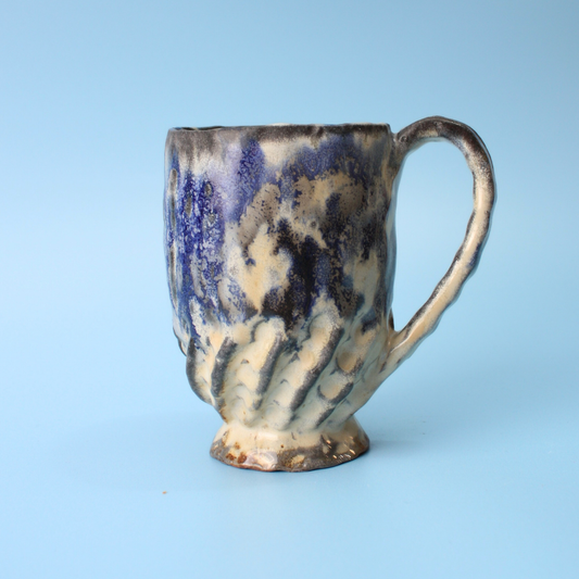 blue drip mug