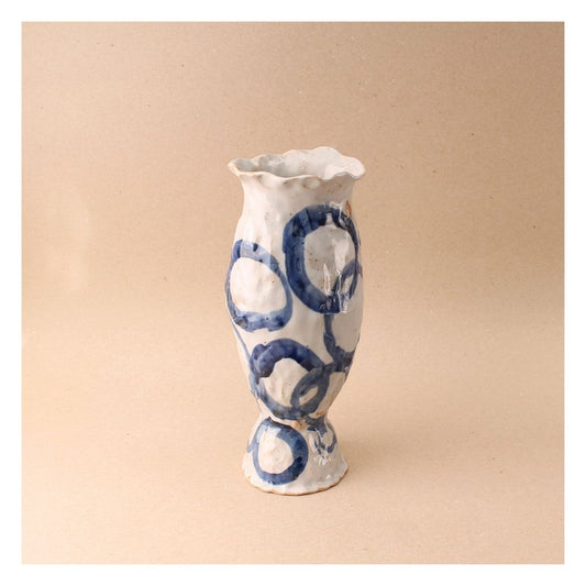 blue circle vase