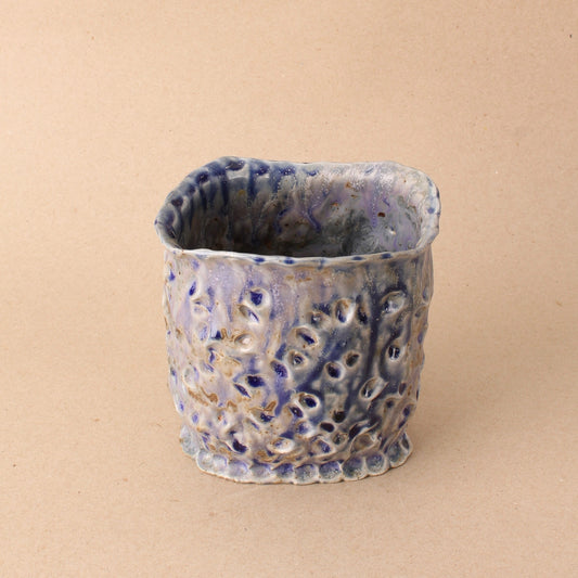 purple wood fired vase