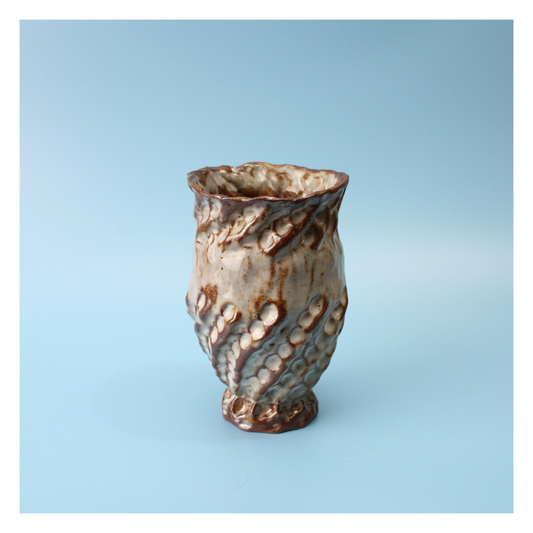 metallic brown swirl vase