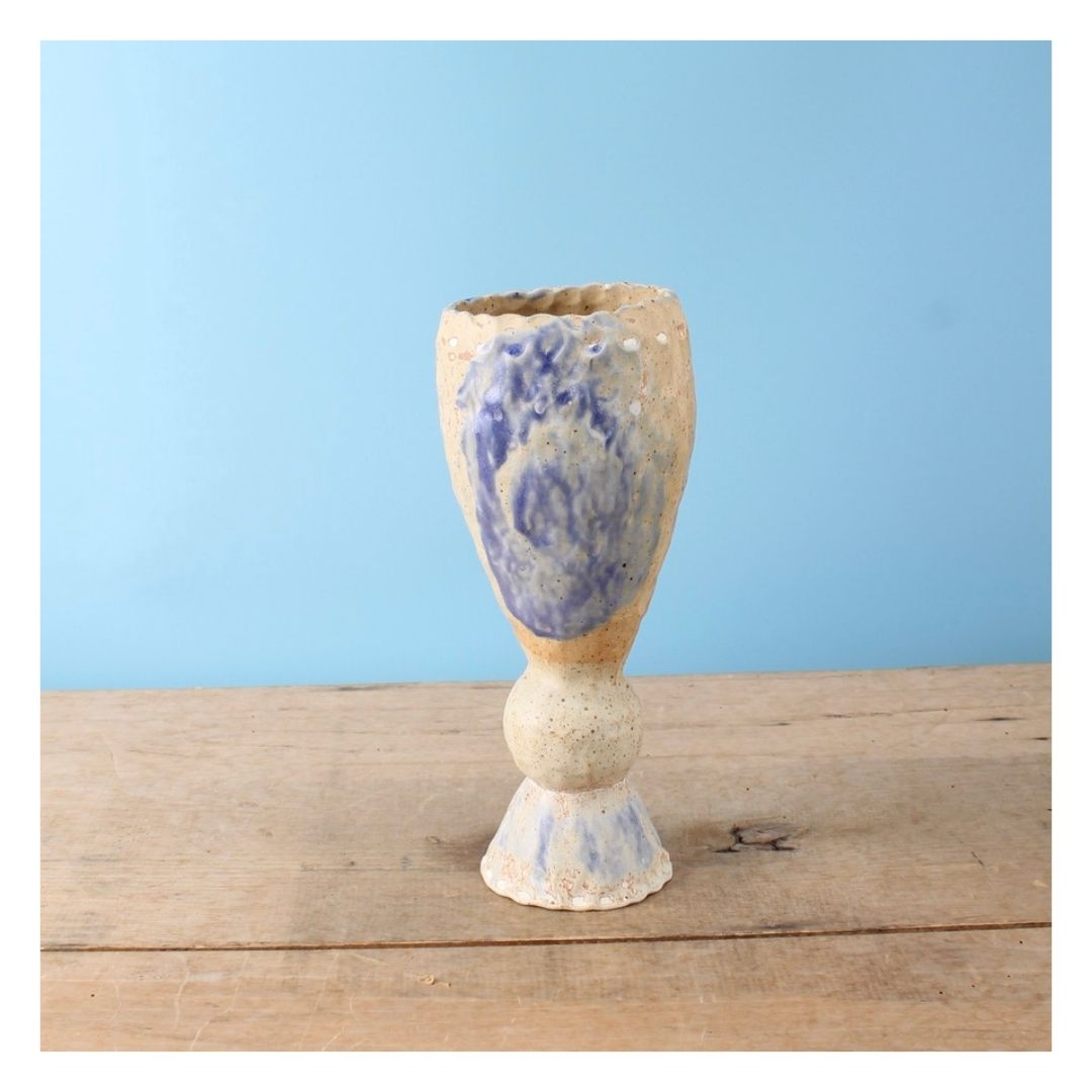 blue swirl vase