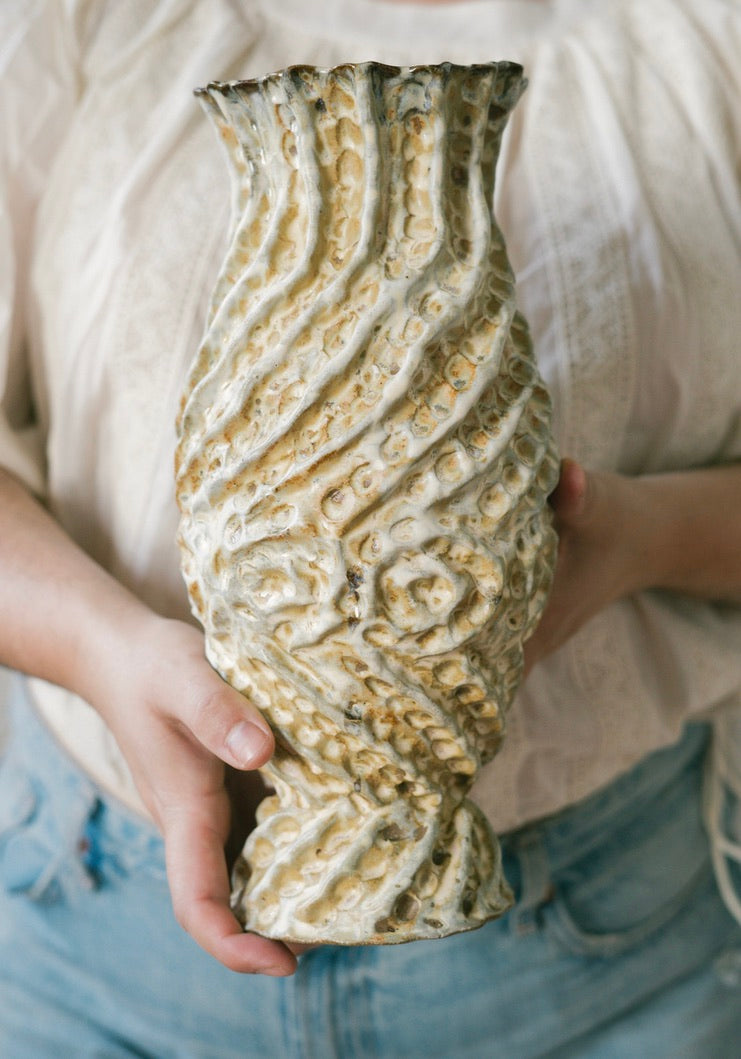 brown twist vase