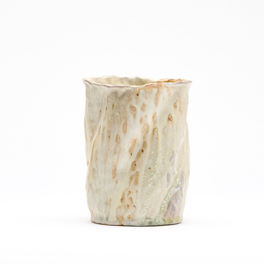 tan twirl cylinder vase