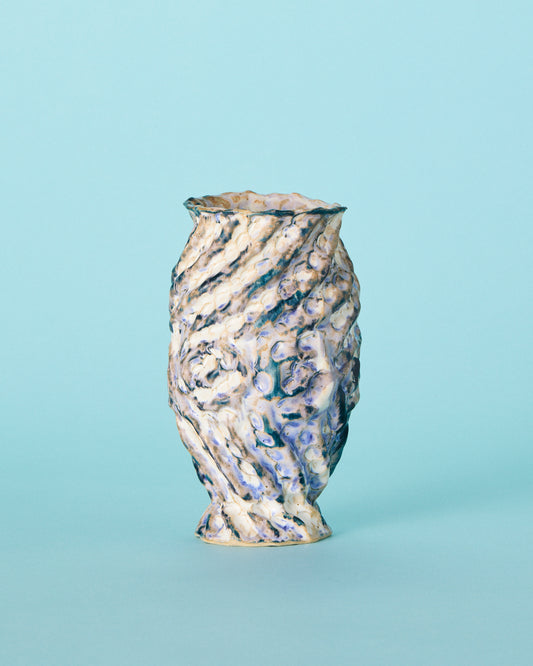 blue twist vase
