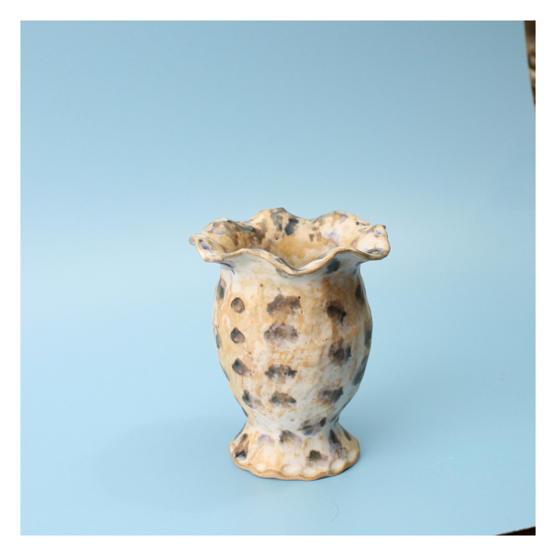 brown dot bud vase