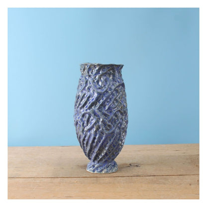 blue swirl vase