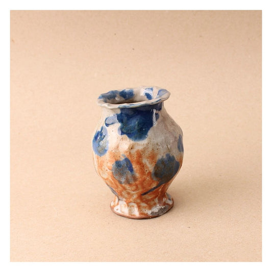 orange blue dot lil bud vase