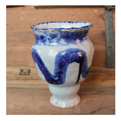 blue swirl vase