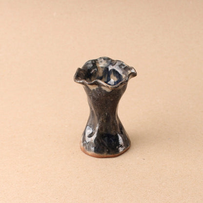 short blue frill candlestick