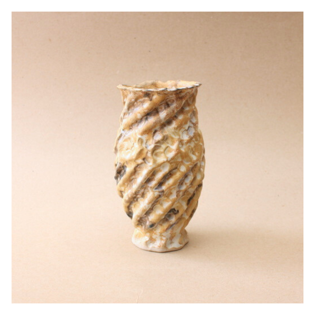 brown swirl vase