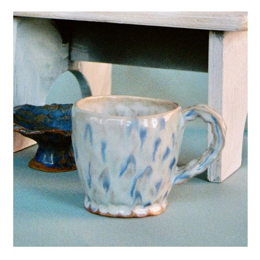 blue drip mug