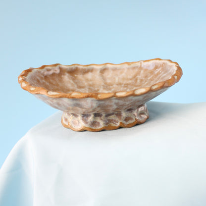 plum pedestal dish
