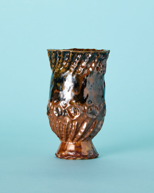 metallic brown vase
