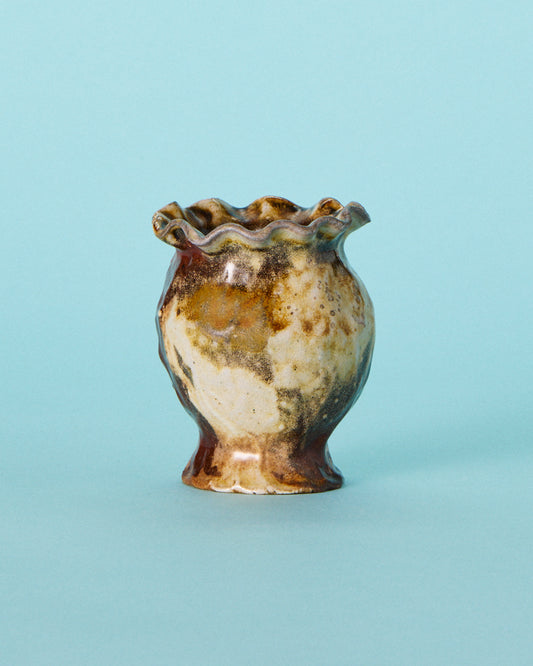 brown marbled bud vase