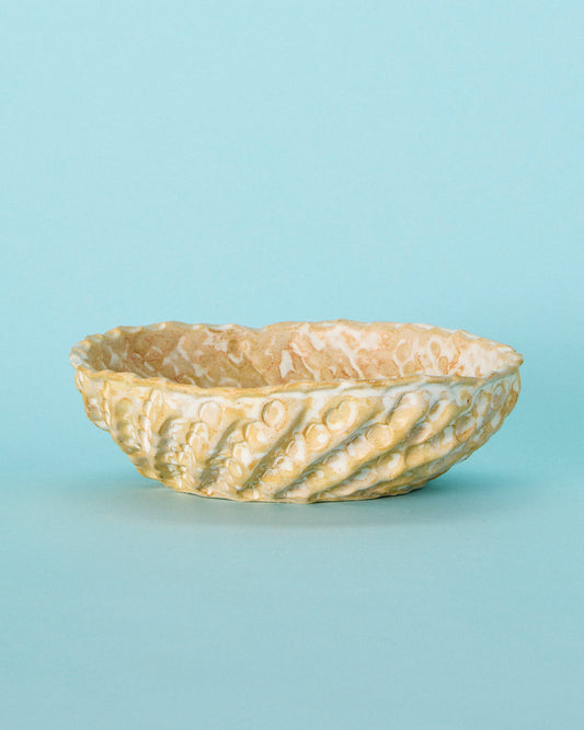 beige pinch fruit bowl