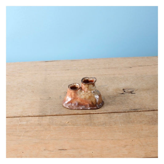 double metallic candle holder